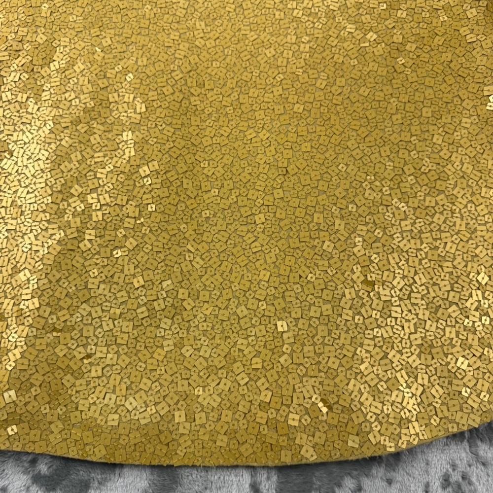 Garnet Hill Womens Small Gold Sequin Tank  Mustard Yellow Sleeveless Scoop Neck - Picture 12 of 14